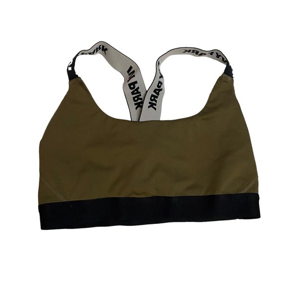 IVY PARK Other - Ivy Park Beyonce Sports Bra Olive Green Black Racerback Mesh Women's Size M